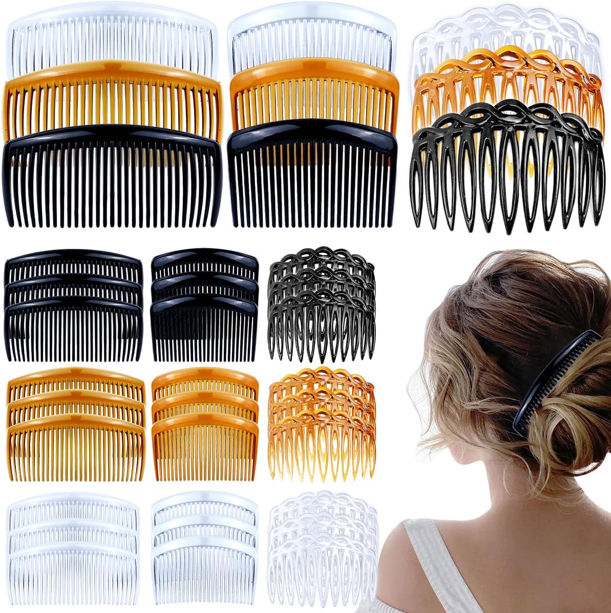 27 Pieces Hair Side Combs French Twist Hair Comb