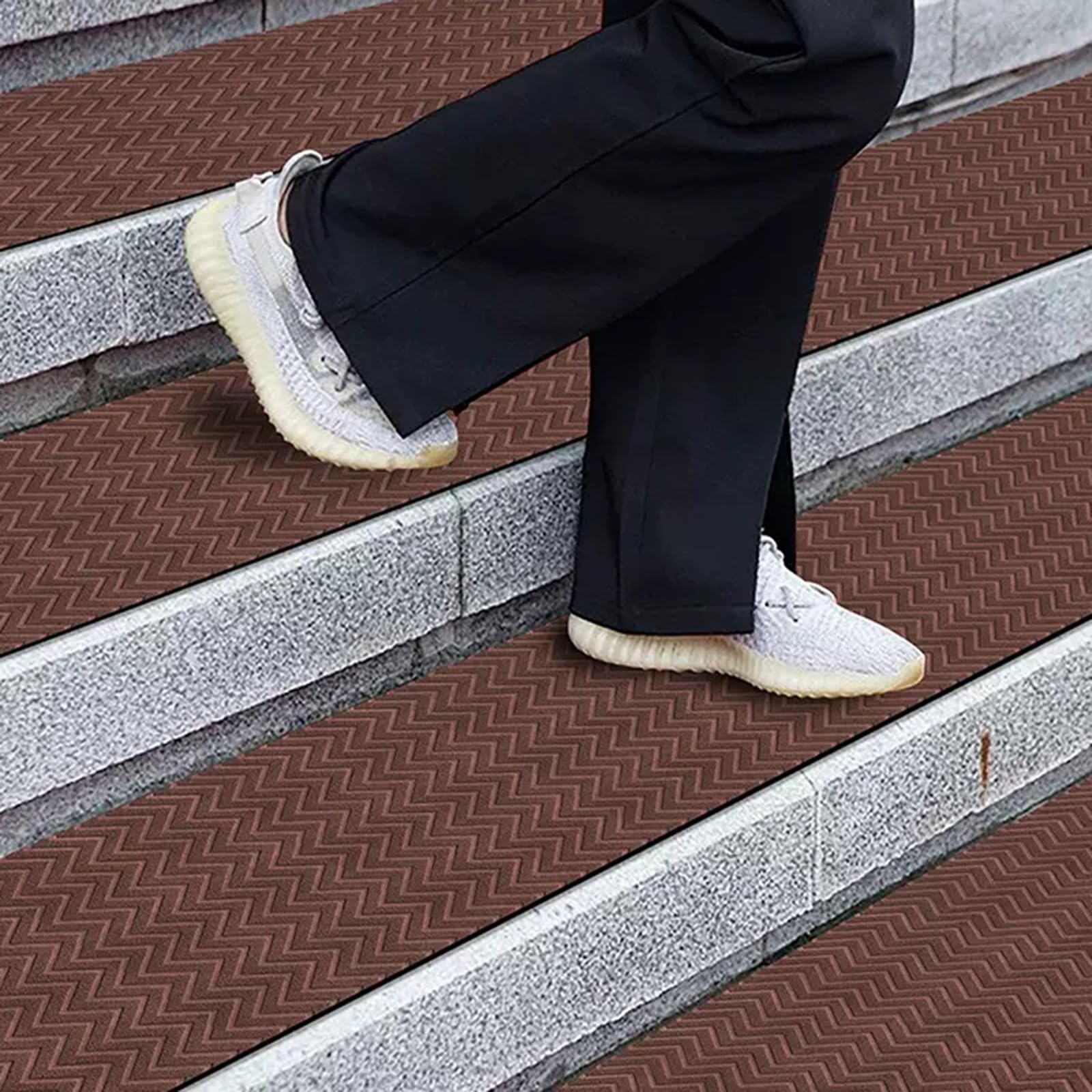 Tapis d'escalier antidérapants d'extérieur pour éviter les chutes sur marches mouillées, lot de 3