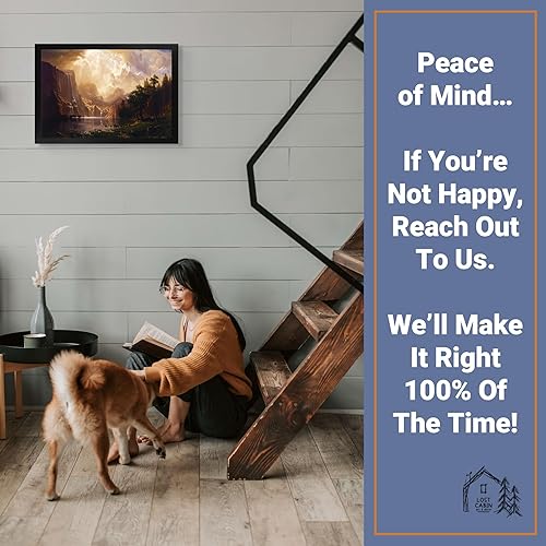 Miniatura 5 de Cabaña perdida entre las montañas de Sierra Nevada California por Albert Bierstadt  Lienzo Negro Marco plano  Reproducción de pintura de arte fino