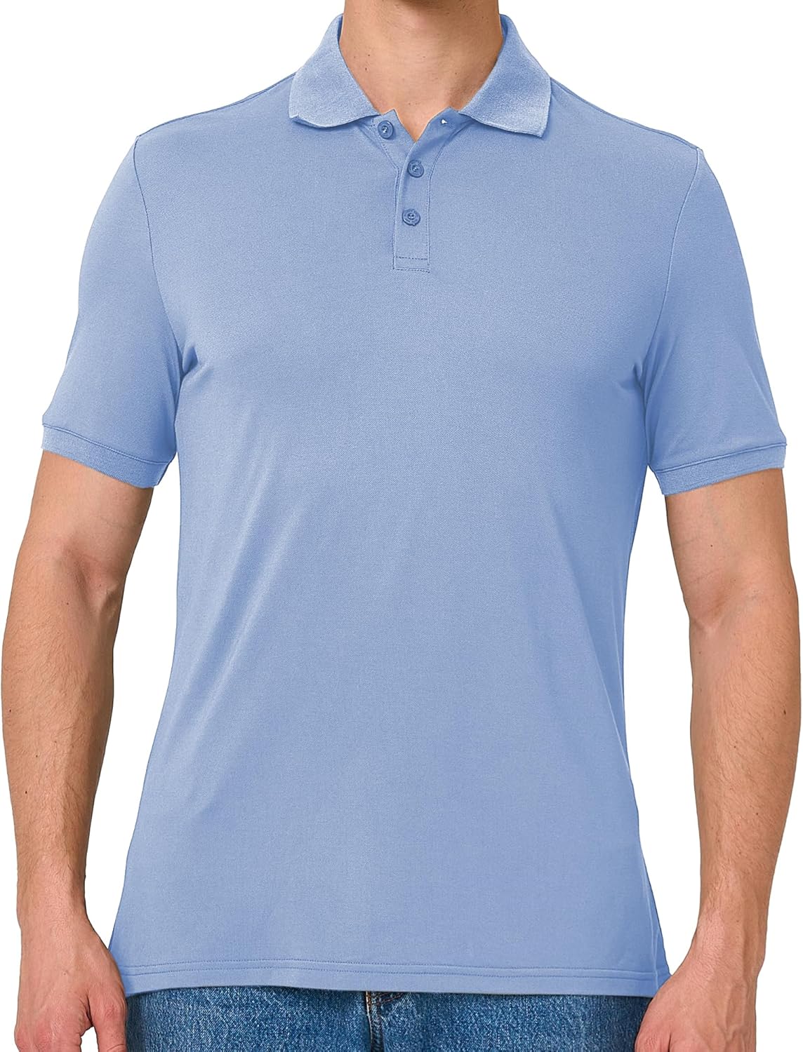 BAMBOO COOL Men's Polo Shirts Slim-Fit Moisture Wicking Mens Shirt Performance Short Sleeve Polo for Men