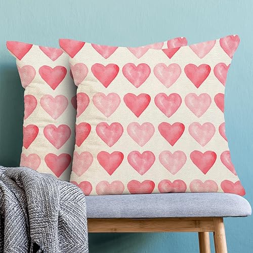 Miniatura 4 de Juego de 2 fundas de almohada rosas de San Valentín de 20 x 20 pulgadas, almohadas decorativas para el día de San Valentín, fundas de almohada de