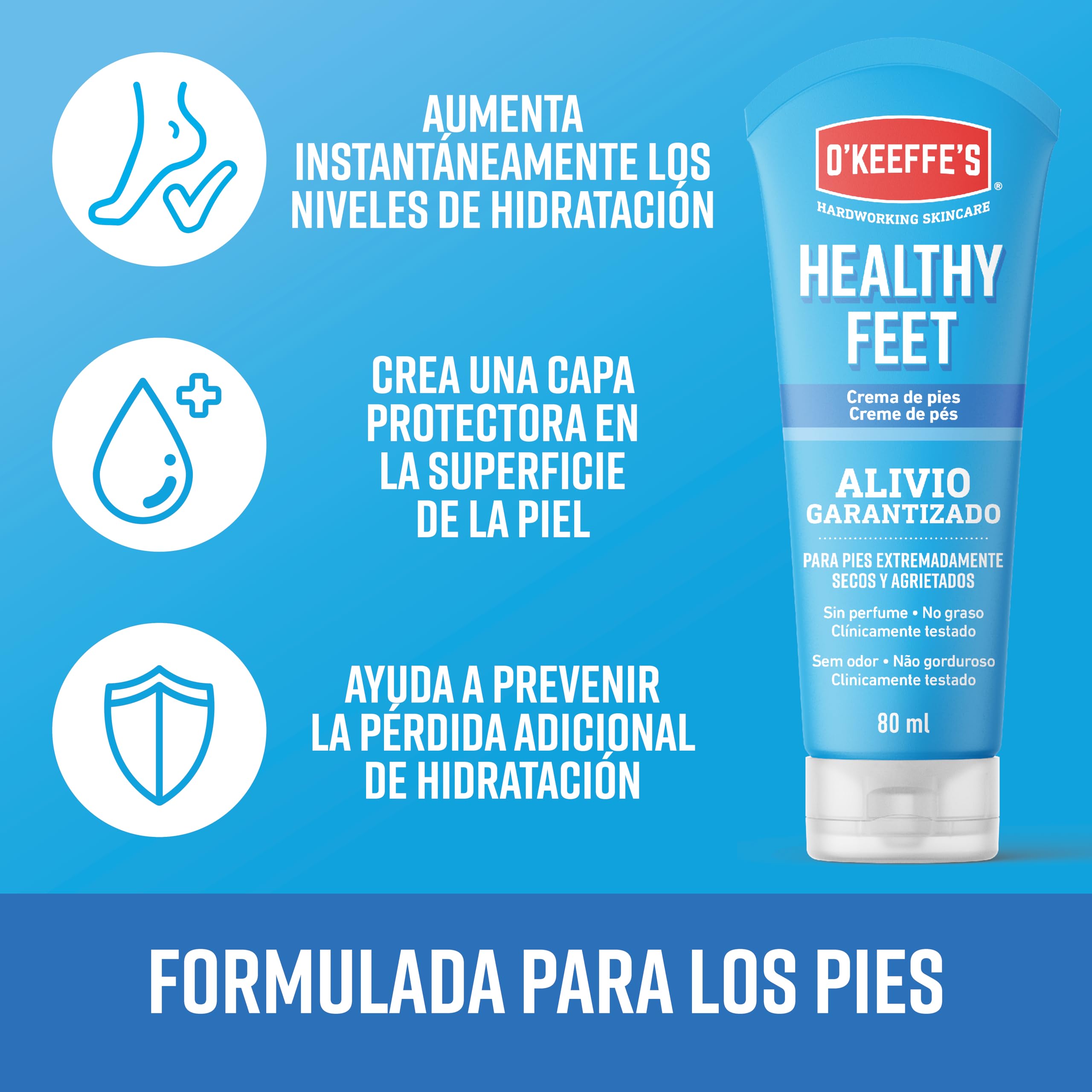 O`Keeffes Healthy Feet Crema para pies secos y agrietados 80ml