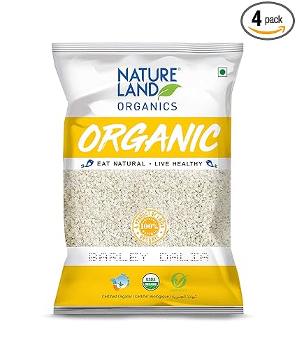 Natureland Organics Barley Dalia 500 Gm (Pack of 4) Total 2Kg - Organic Dalia