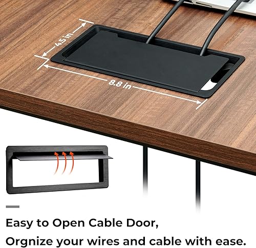 Miniatura 4 de GreenForest Escritorio para computadora de 47 pulgadas, escritorio pequeño para oficina en casa, mesa de PC moderna y simple, estación de trabajo