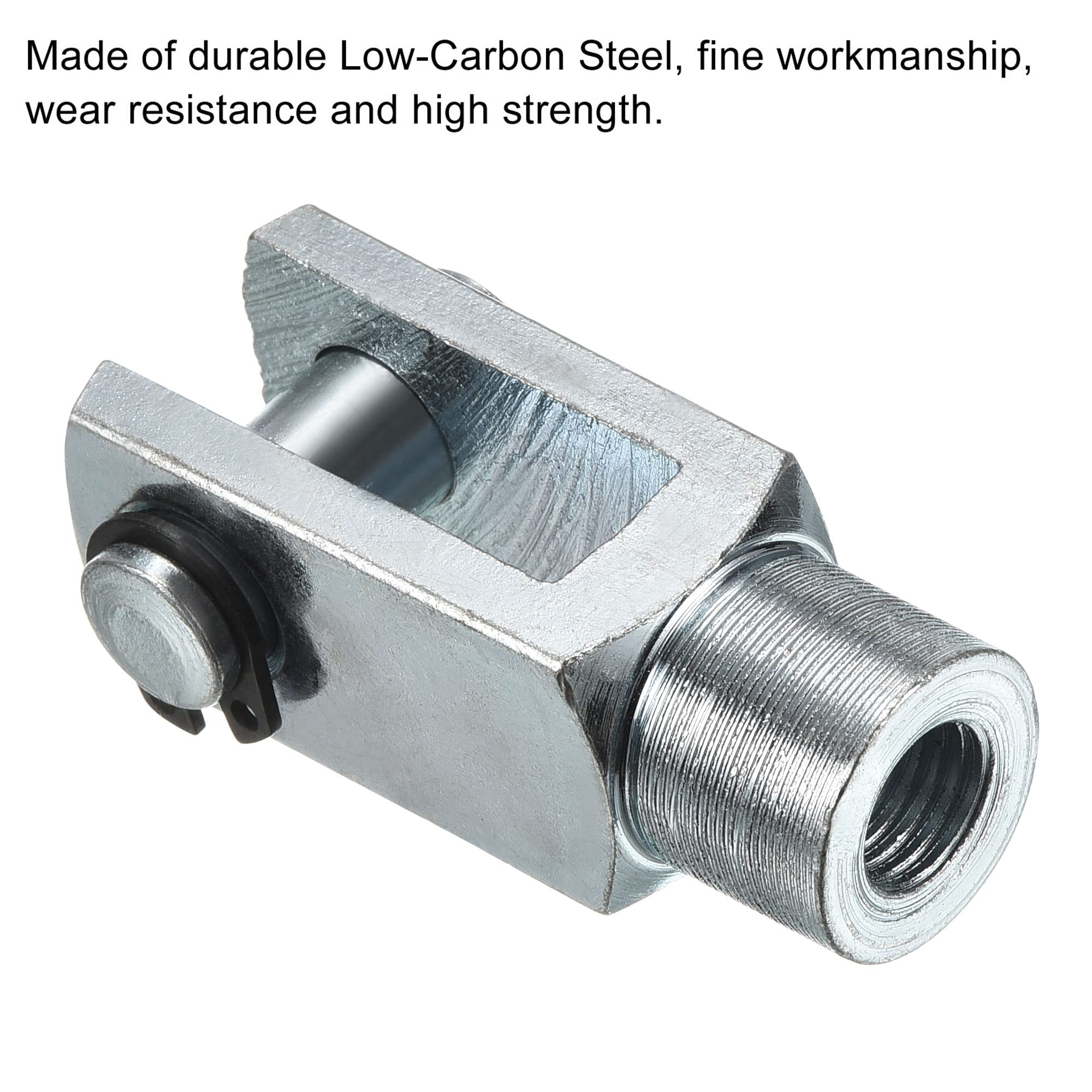 PATIKIL M10x1.25 Air Cylindre Tige Chape Terminale, 2 Paquet Femelle Filetage Y Connecteur 52mm Longueur pour Air Cylindre Pied Montage Travail, Argenté