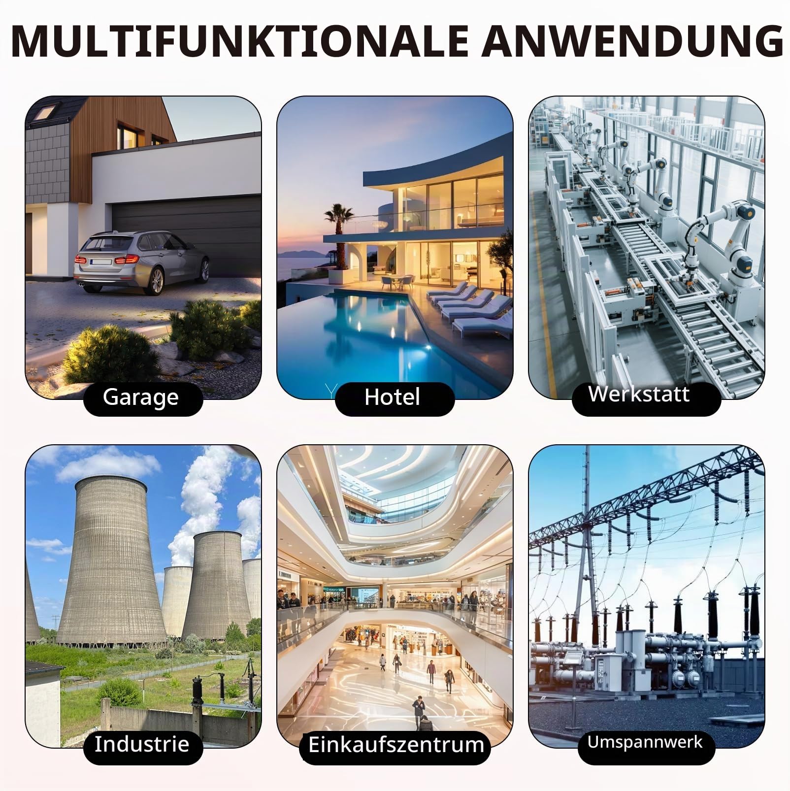 Sicherungskasten Aufputz IP65 mit FI-Schutzschalter, 6-fach Verteiler | Mit Überspannungsschutz, 2×32A, 2×16A, 2×6A AC-Trennschalter, ideal für Werkstatt, Garage und Wohnmobile