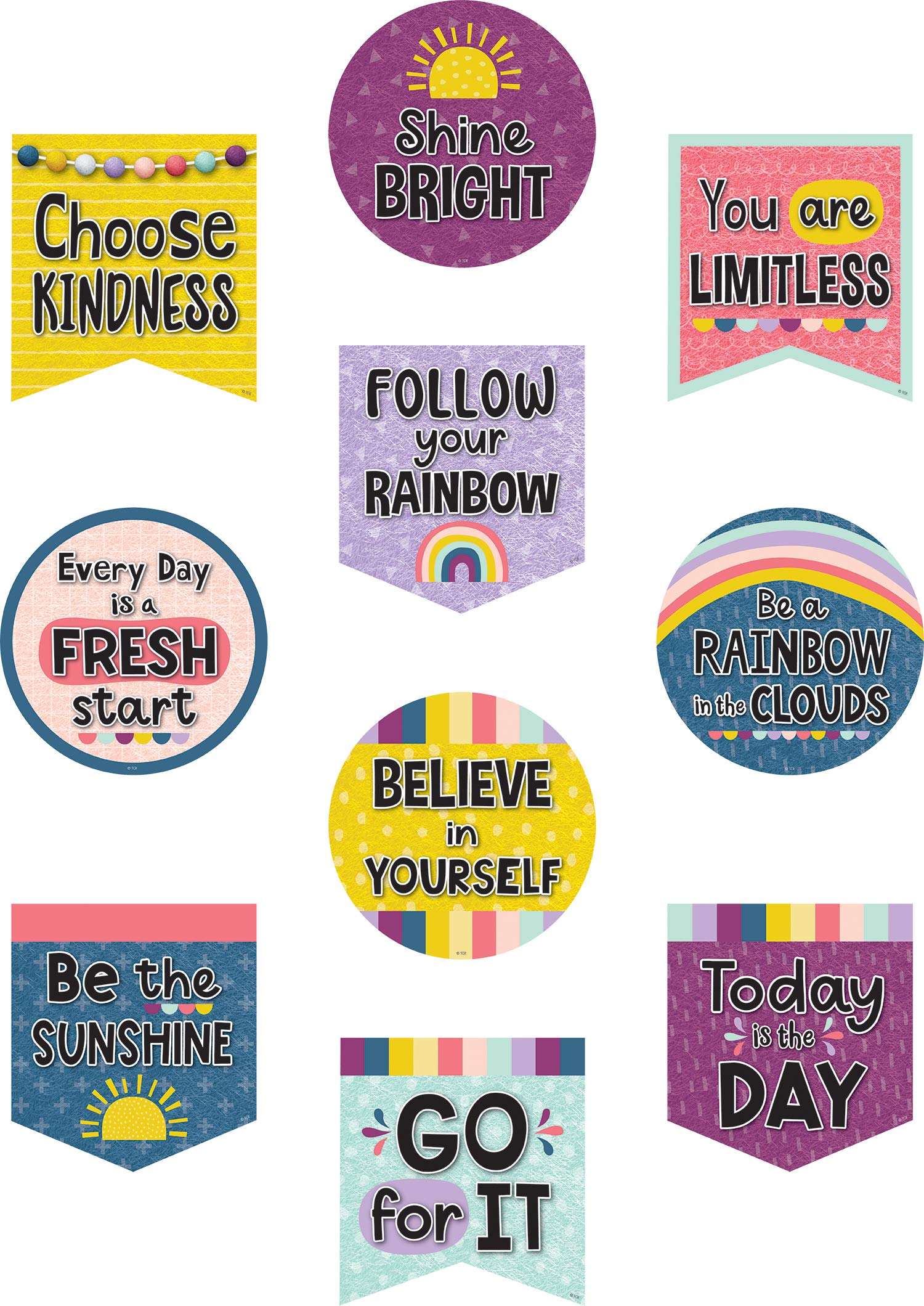 Accents de Dictons Positifs Oh Happy Day Décoration Murale Enfant