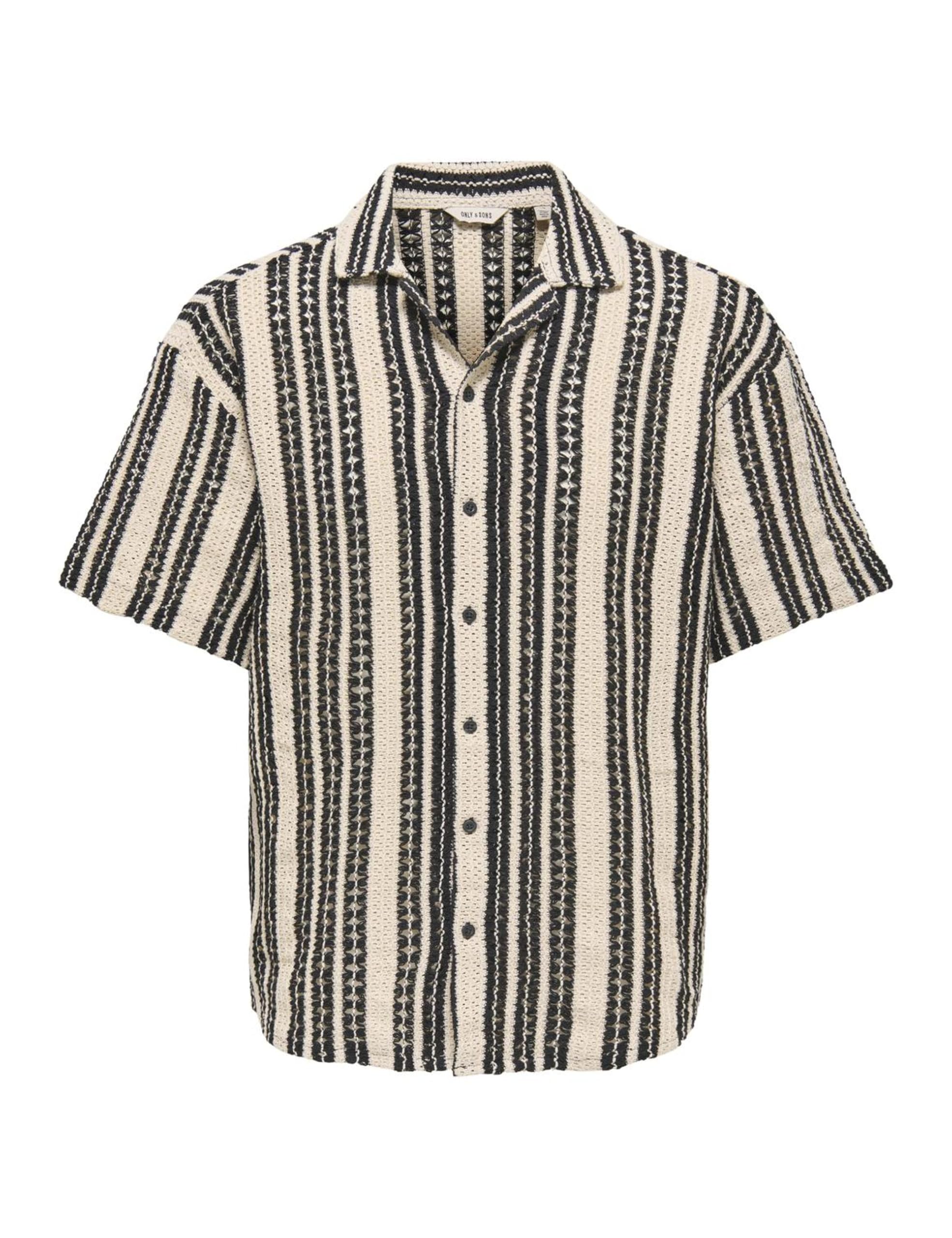 ONLY & SONS Men's Onsdani Crochet Ss Shirt, Cloud Dancer, XL