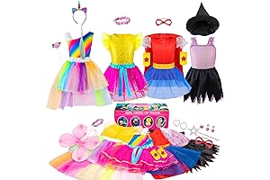 Jeowoqao Girls Dress up Trunk | 24-Piece Pretend Play Costume Trunk
