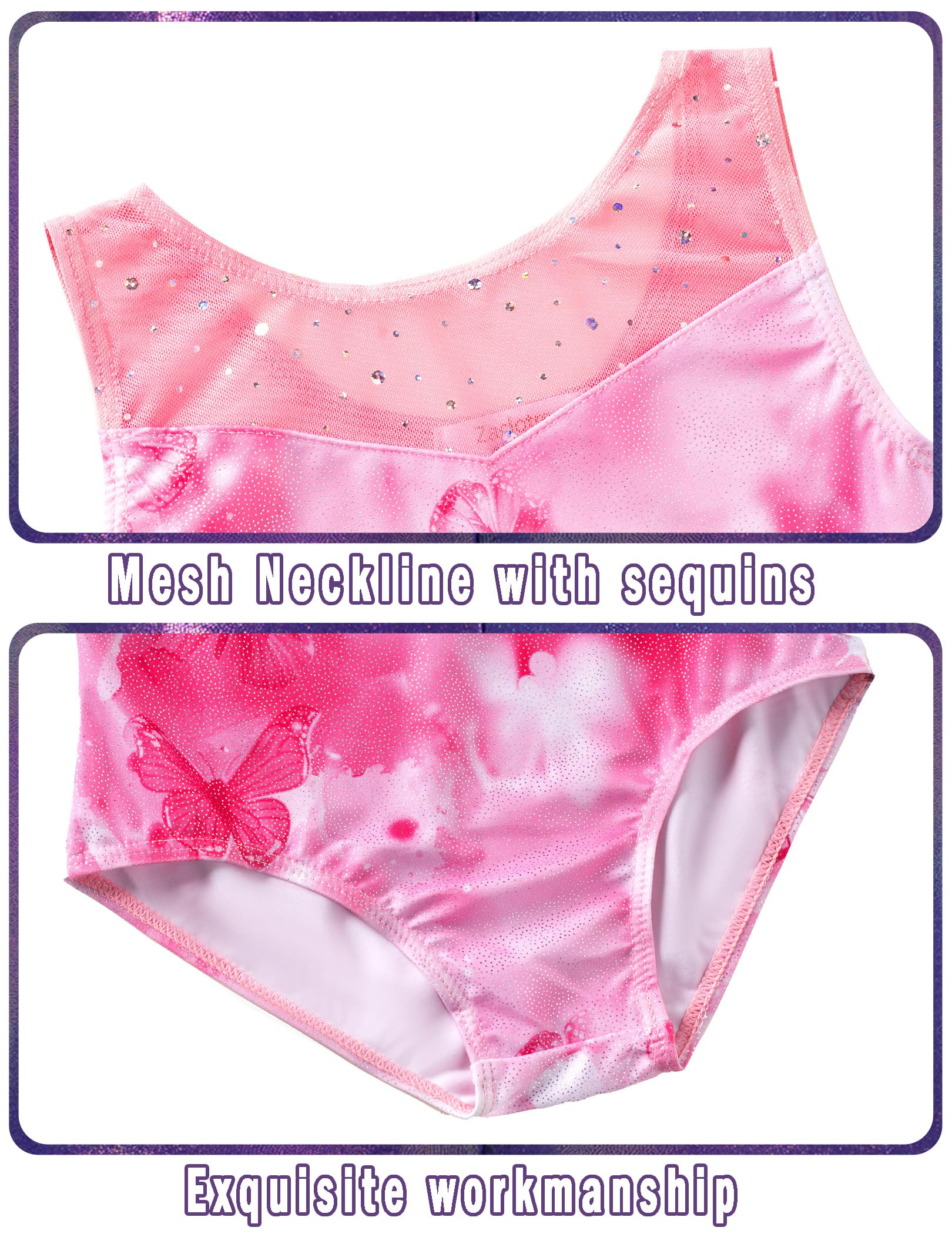 Zaclotre Conjunto de leotardos de gimnasia para niñas con pantalones cortos a juego