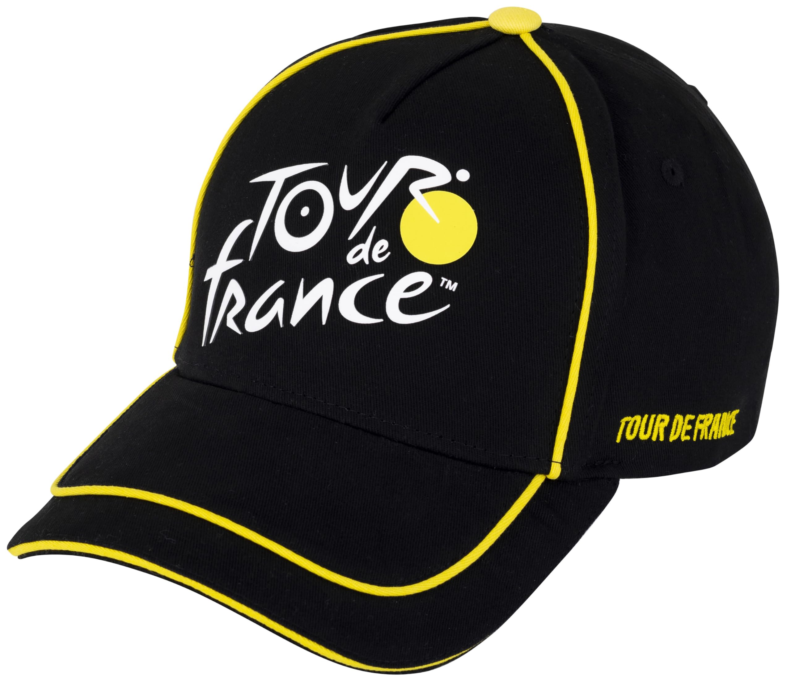 Tour de France TDF Official Collection Cycling Cap – Adjustable Size, Black, One Size