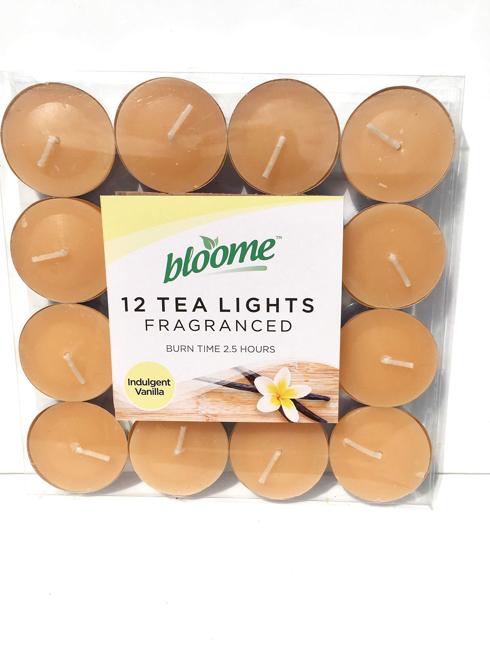 bloome Fragranced Tea Light Candles Assorted 12pk (Indulgent Vanilla)