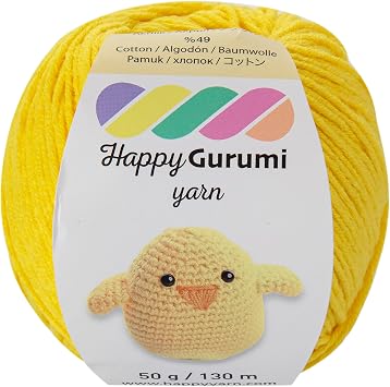 Happy Gurumi Amigurumi Knitting Lanyard 50gr 130m Knitting Lanyard Yellow