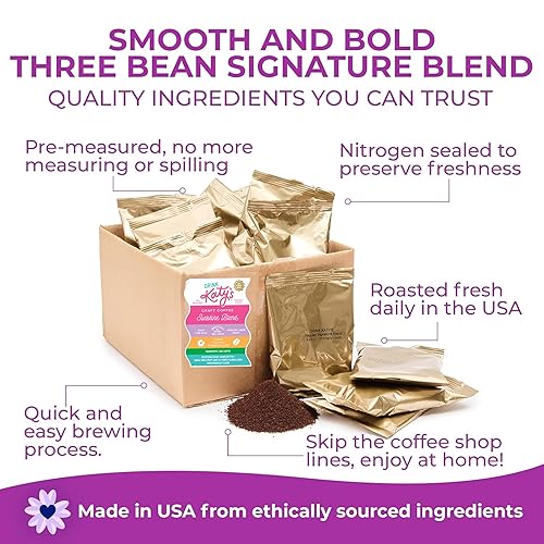 Miniatura 6 de Katy's Craft Paquetes de café | Paquetes de 12 tazas a granel para el hogar, cafeterías y oficinas | Tamaño premedido de 2.25 onzas | Tostado medio