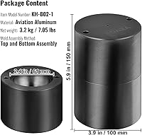 Vista 6 de VEVOR Prensa de Bolas de Hielo, Prensa de Bolas de Hielo de 2.4", Kit de Prensa de Bolas de Hielo de Aluminio para Aviación para Esfera de Hielo