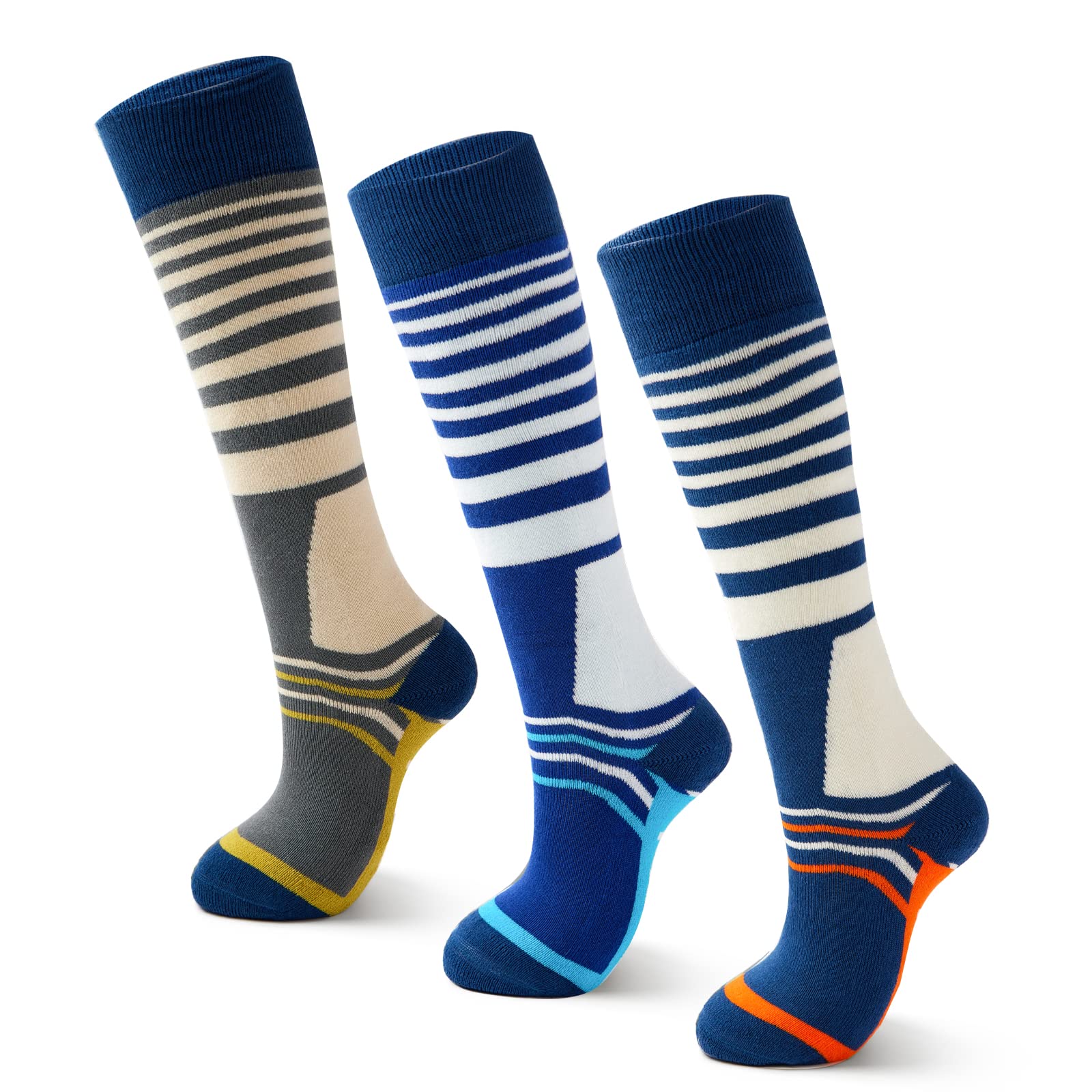 Calcetines de esquí para niños, calcetines cálidos de invierno para niños y niñas, calcetines térmicos gruesos para patinaje, snowboard, nieve, paquete de 3