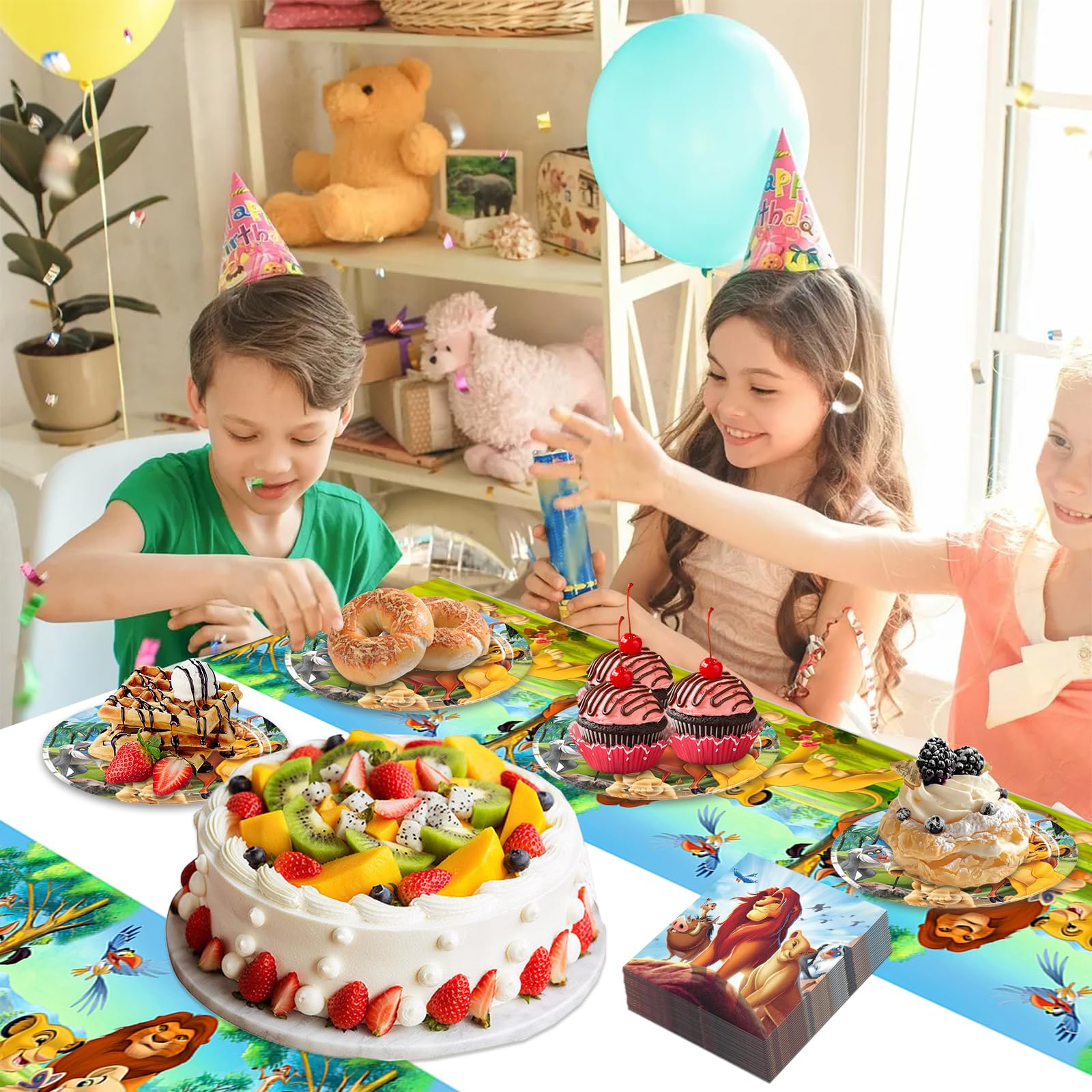 Set Stoviglie Compleanno 41 Pezzi - Piatti, Tovaglioli E Tovaglia Con Disegni Carini Per Feste Bambini - Foto 8