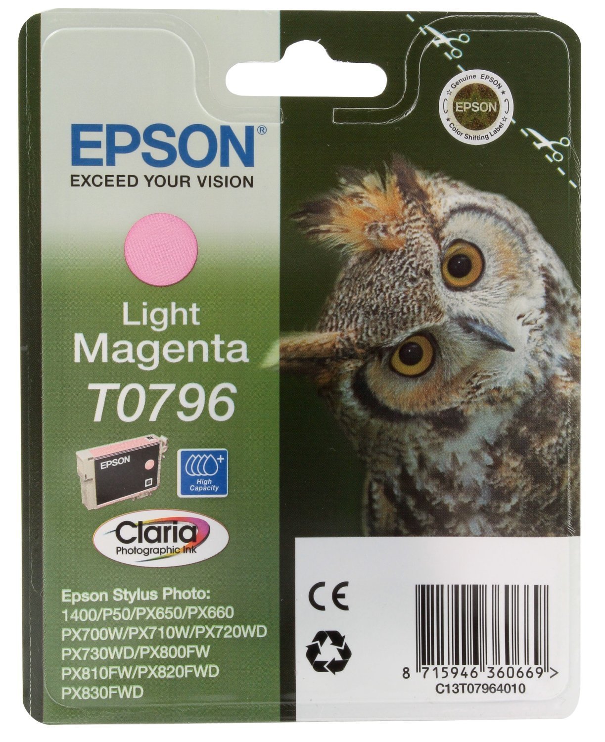 Epson T0796 Cartouche d'encre d'origine Claria magenta clair pour SP 1400