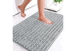 Arotive Luxury Chenille Grey Bathroom Rugs