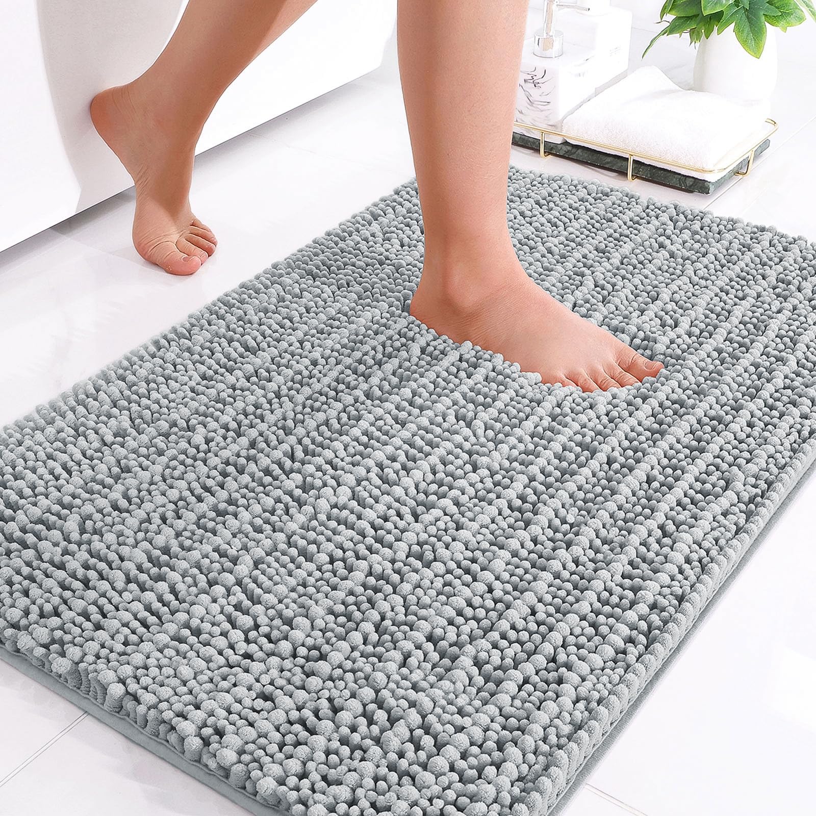 Amazon.com: IKEA - TOFTBO Bath mat Gray - White Melange : Home & Kitchen