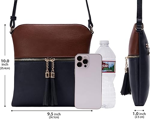 Miniatura 5 de Solene Bolso Cruzado Ligero para Mujer de Tamaño Mediano con Borla, Bolsos Cruzados de Tamaño Perfecto para Uso Diario, de Viaje