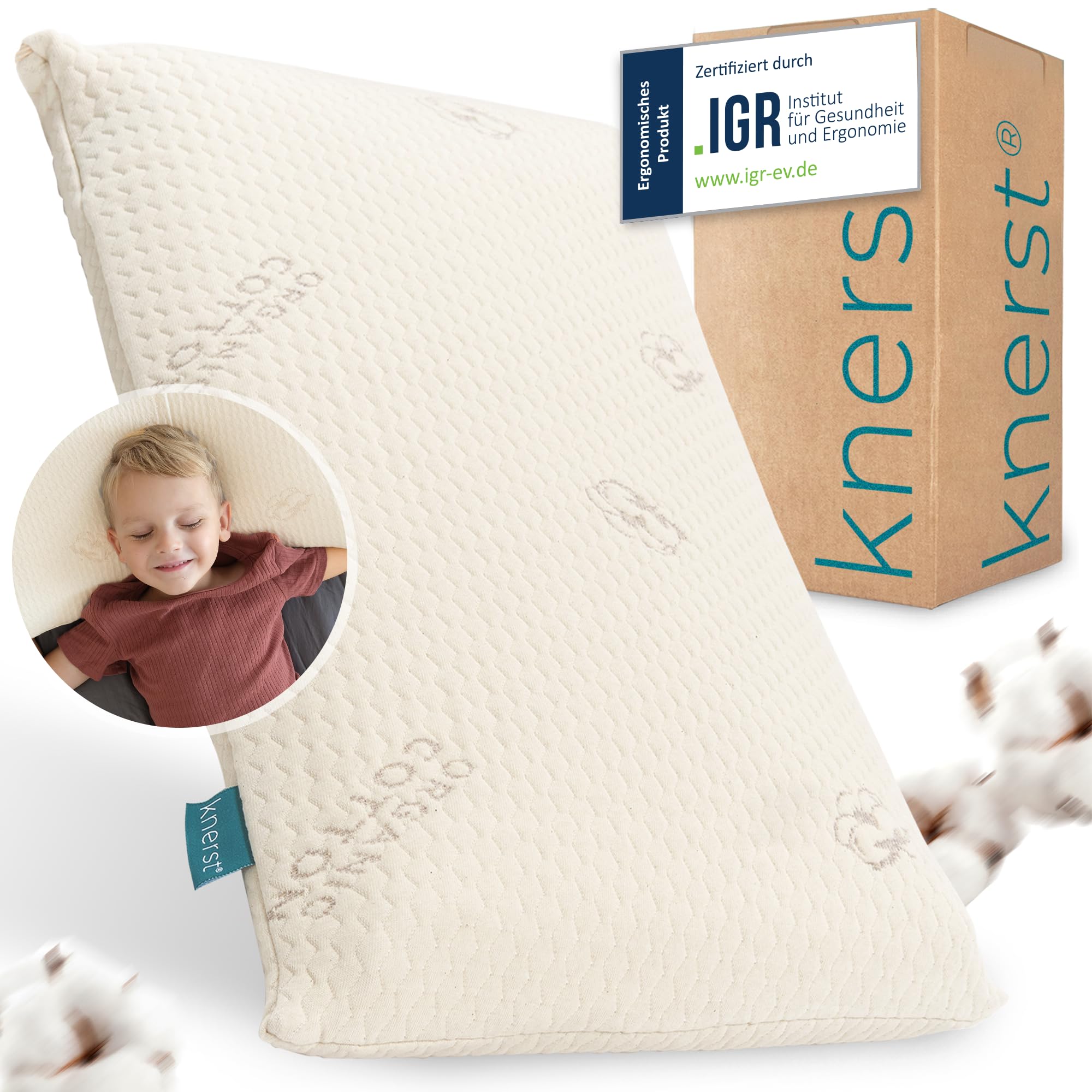 KNERST Kinderkopfkissen 40x60x6 cm Memory-Schaum Ergonomisches Kissen