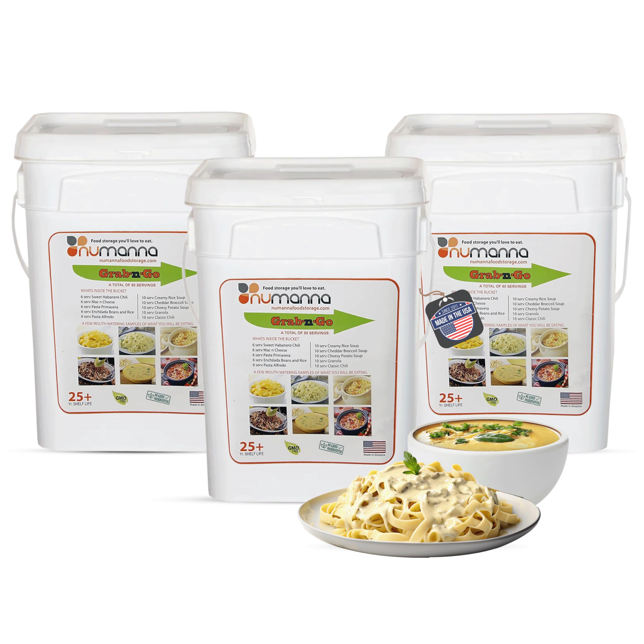 NuManna Grab-n-Go Bucket 3-Pack