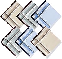 HHHAZ 6 Pack Men's 100% Soft Cotton Checkered Handkerchiefs 16x16 Inch Pocket Squares Reusable Hankies