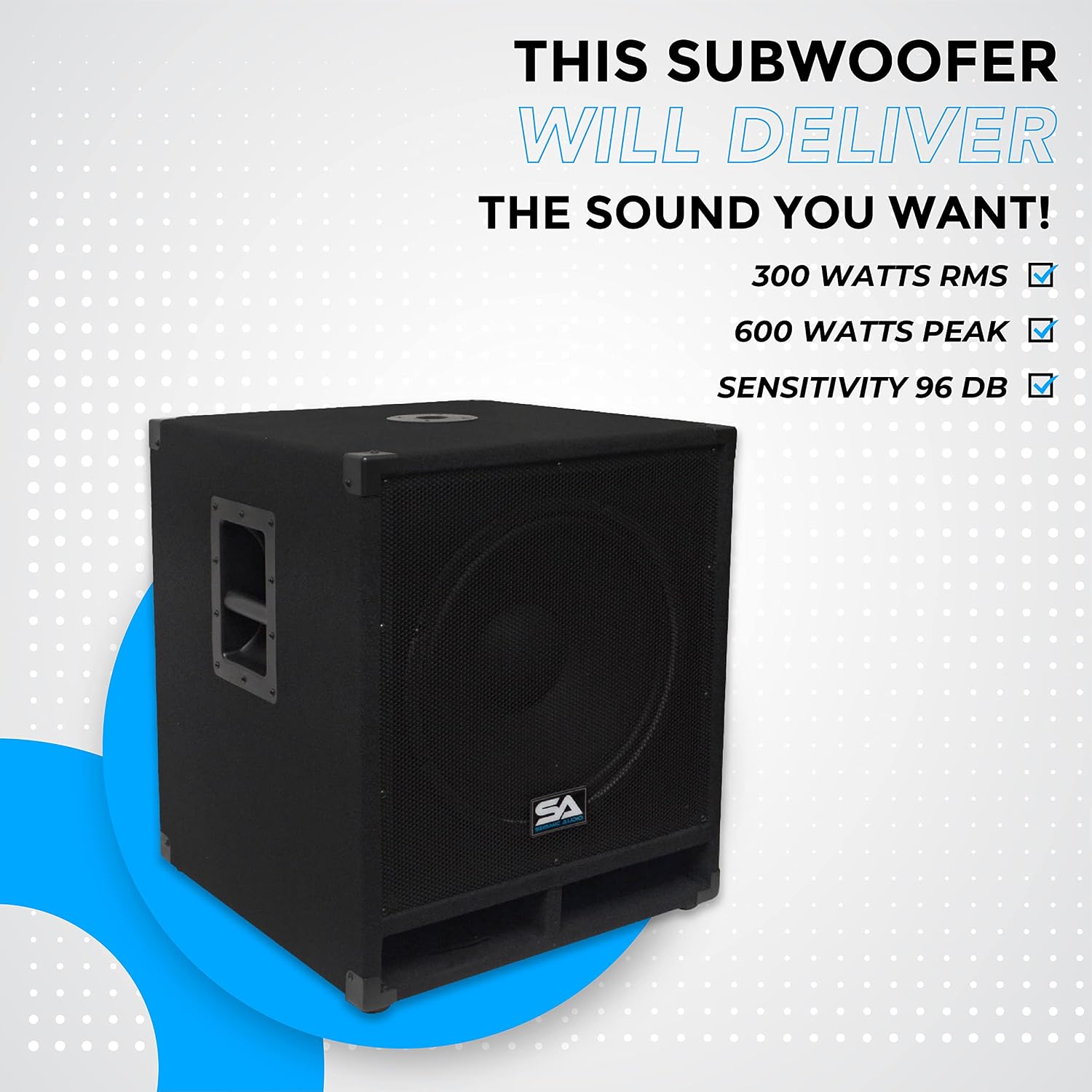 Seismic Audio - Baby-Tremor - 15" Pro Audio Subwoofer Cabinet - 300 Watts RMS - PA/DJ Stage, Studio, Live Sound Subwoofer