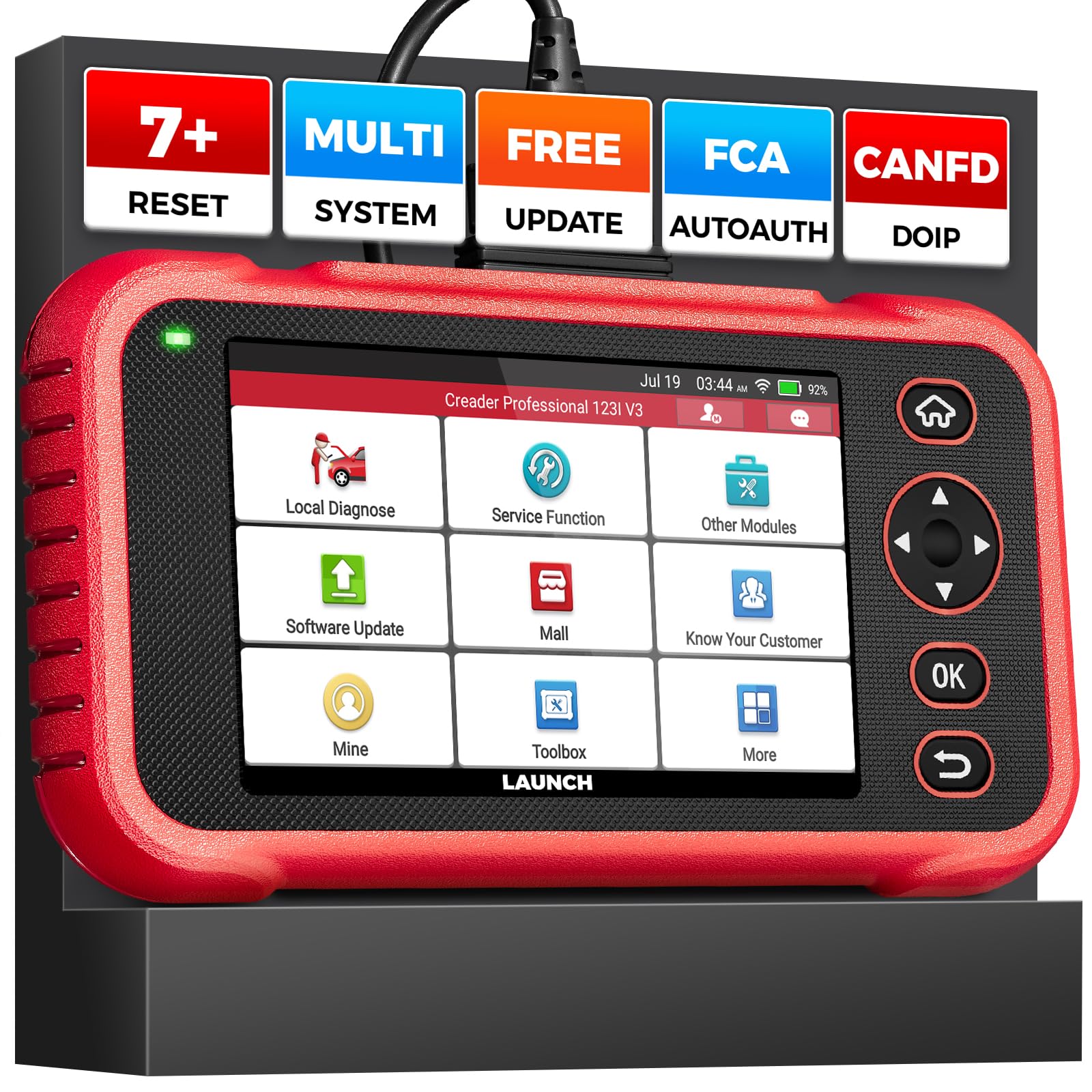 OBD2 Scanner CRP123E V2.0 Car Diagnostic Tool Engine ABS SRS Transmission OBD Scanner with 7 Reset Service Oil/EPB/SAS/BMS/Throttle/Battery Reset,DPF Regeneration Tool, ABS Bleed,Free Update