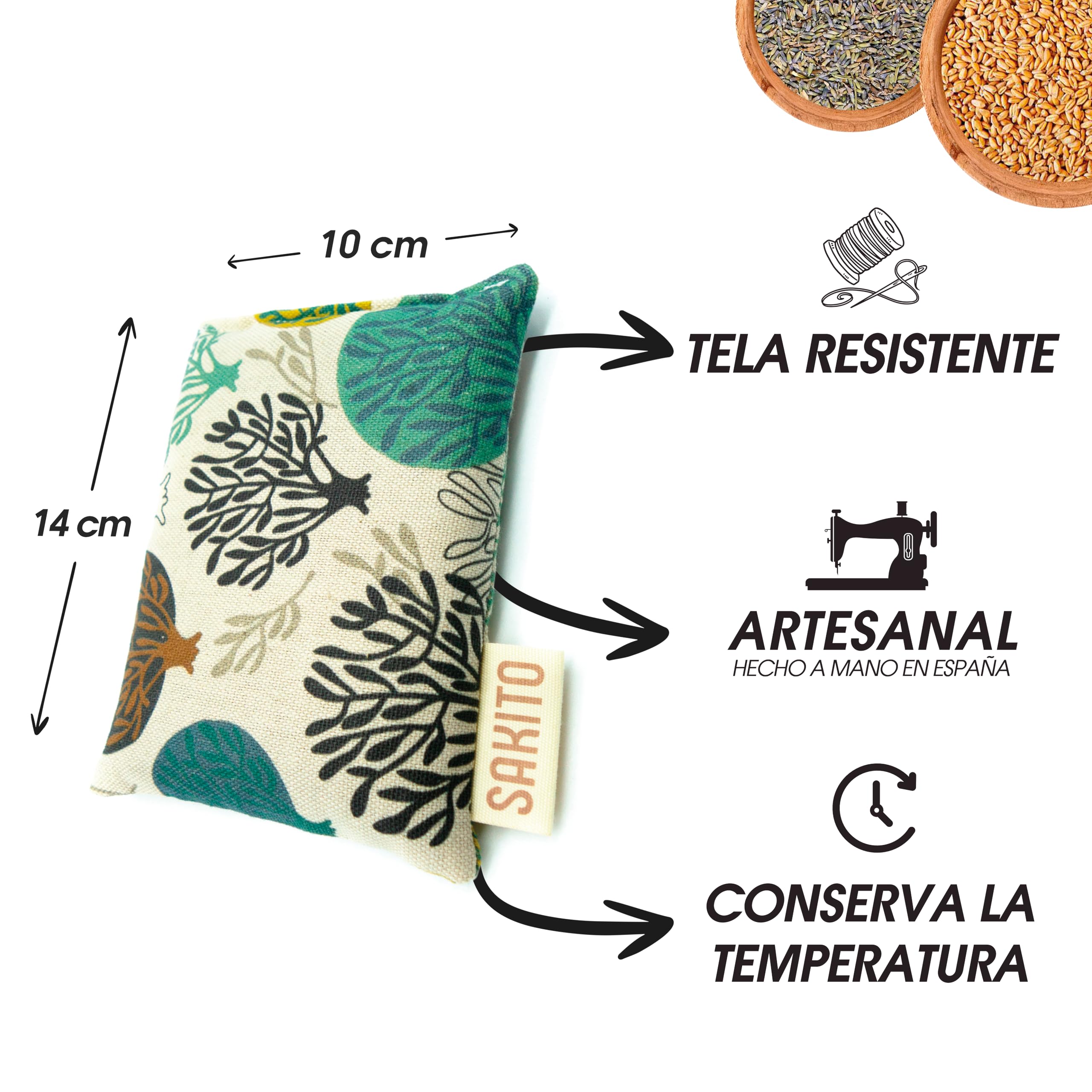 Saco Semillas Microondas (14x10 cm) - Terapia Natural para Cólicos - Calor Natural para Barriguita y Eliminar Gases, Relajacion Infantil - Seguro para Bebes - Tela de Primera Calidad