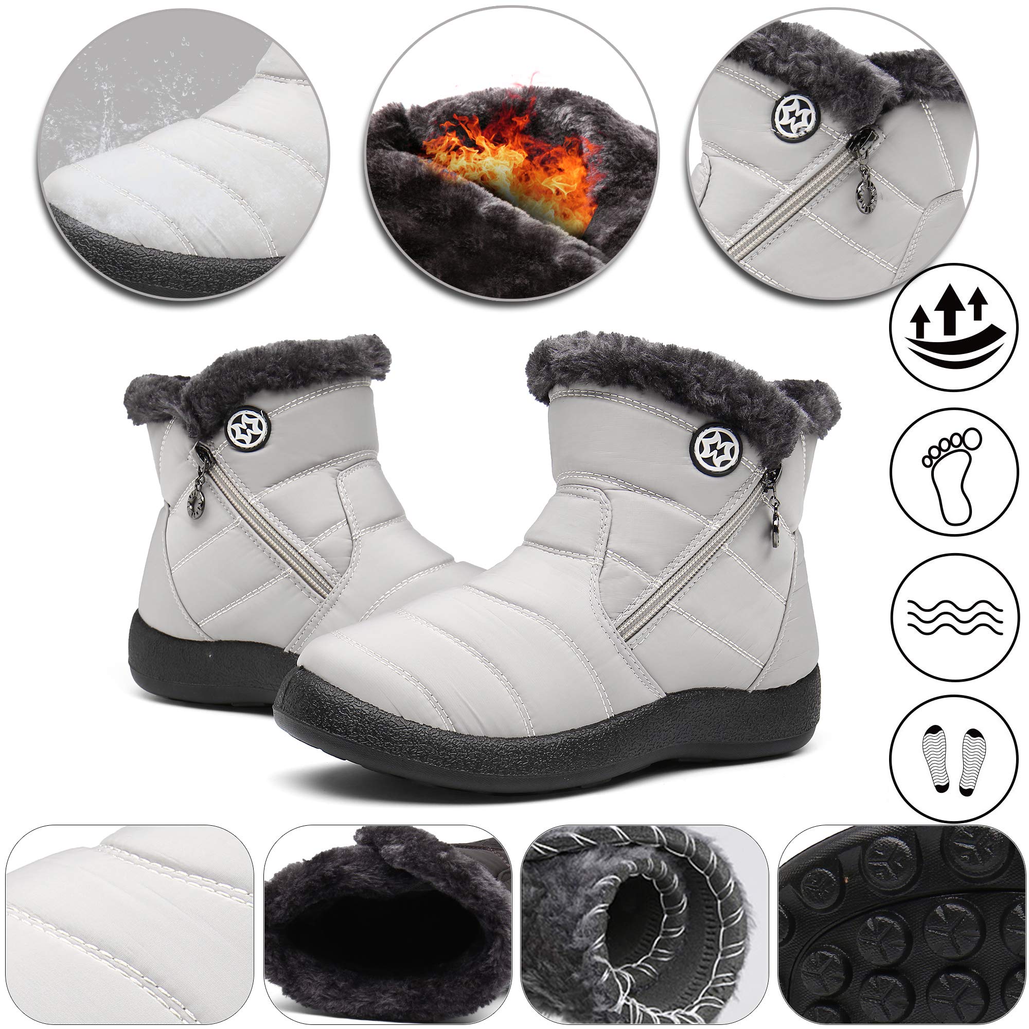 Gaatpot Stivali Donna Stivaletti Invernali Scarpe Cotone Outdoor Stivali da Neve Caldo Peluche 36-43