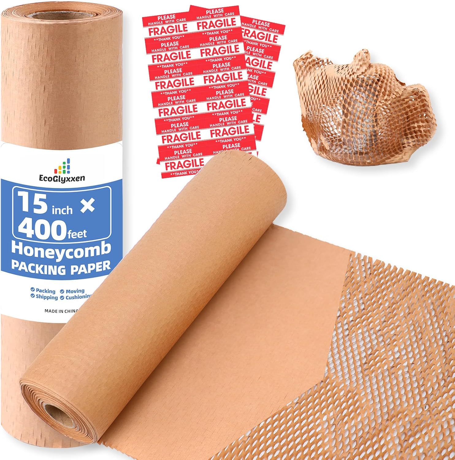 Honeycomb packing paper 15x400 - eco-friendly cushioning