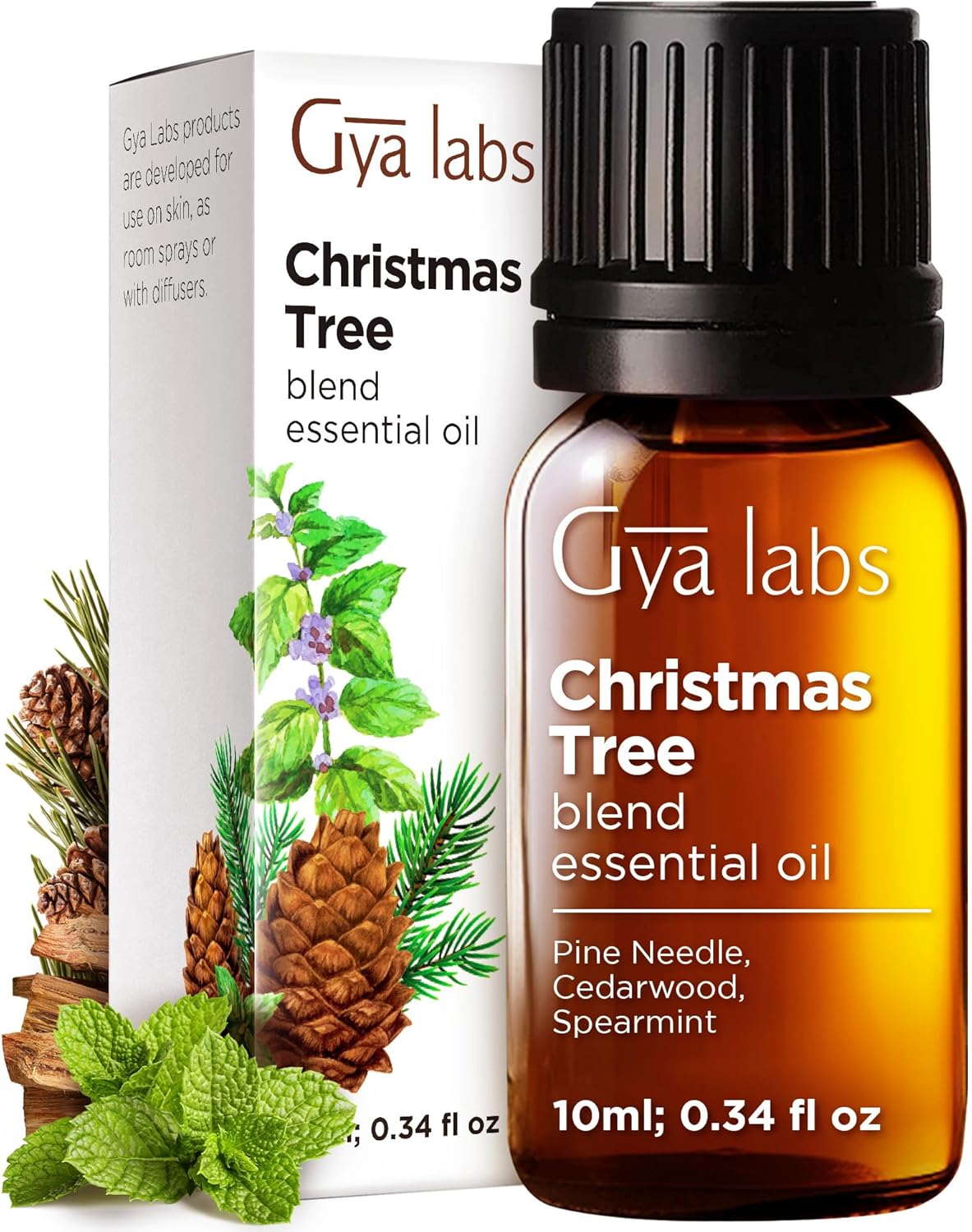 Gya Labs Christmas Tree Essential Oils Blends – 0.34 Fl Oz – for Diffuser, Home, Humidifier, Aromatherapy and DIY Candle Making Scents