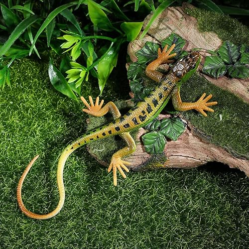 Miniatura 3 de NUOBESTY Figura de lagarto falso de juguete de plástico de lagarto figura de acción de reptil juguete para colección ciencia educativo (verde)