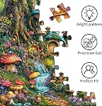 Puzzles pour adultes 1000 Pièces, Interlock Lettre parfaite au dos Pas de poussière, Décor Maison Jouet cadeau de fête pour les hommes Femmes Aînés, 1:1 Affiche - Jardin des champignons