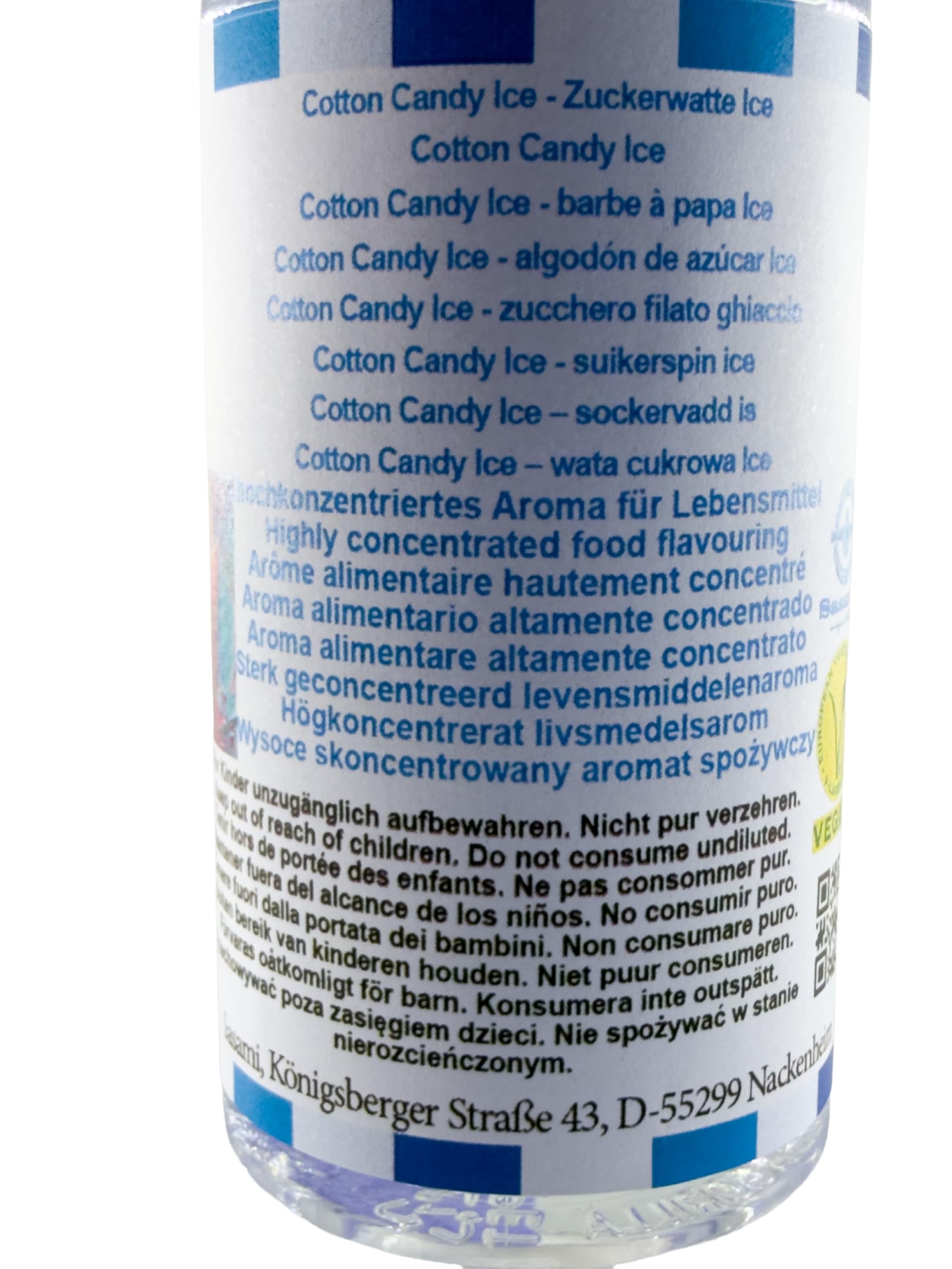 Cotton Candy Ice - Zuckerwatte Ice Aroma Konzentrat - Vegan - Sasami - 100ml