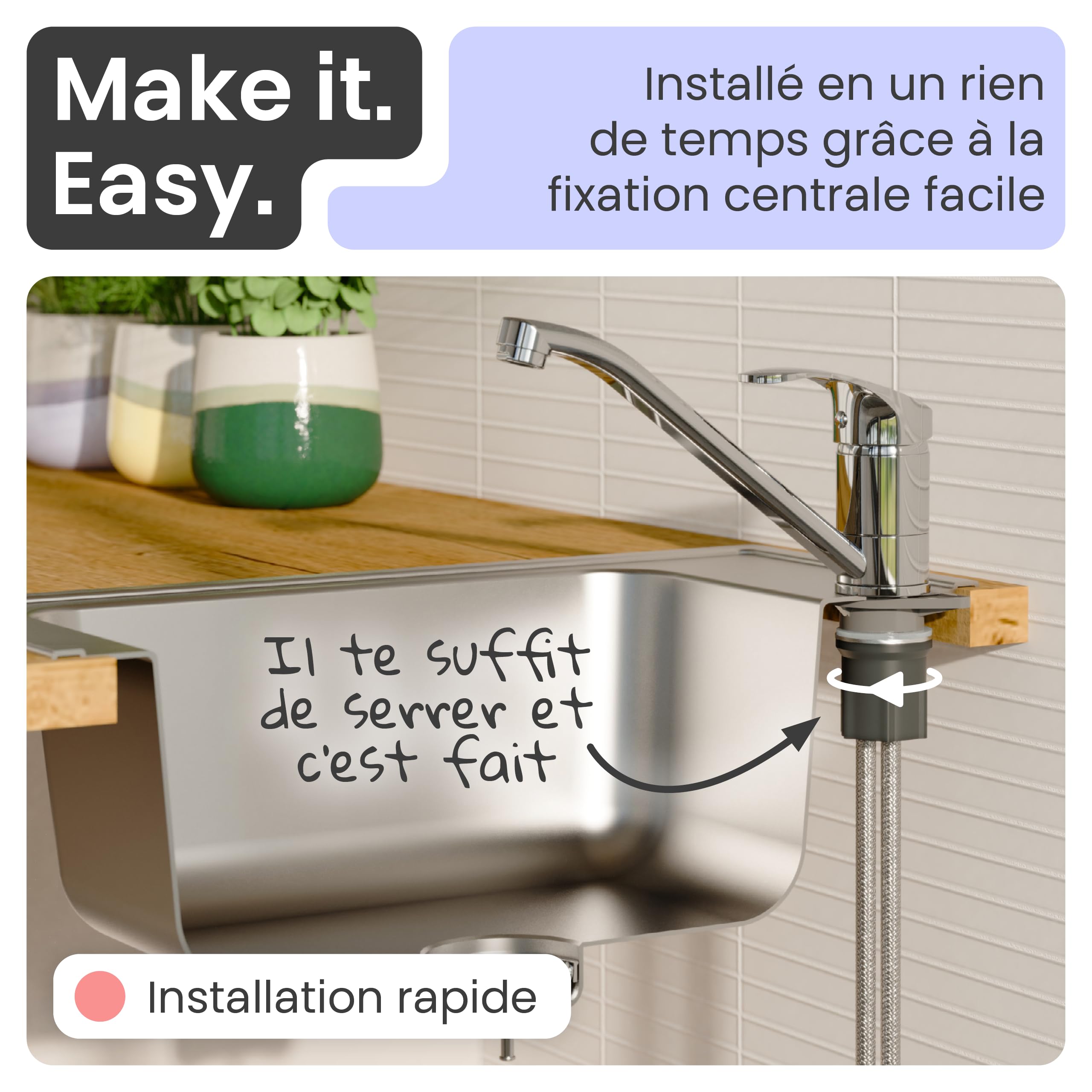 instmaier Vera | Robinet de cuisine | Orientable à 360° | Chromé