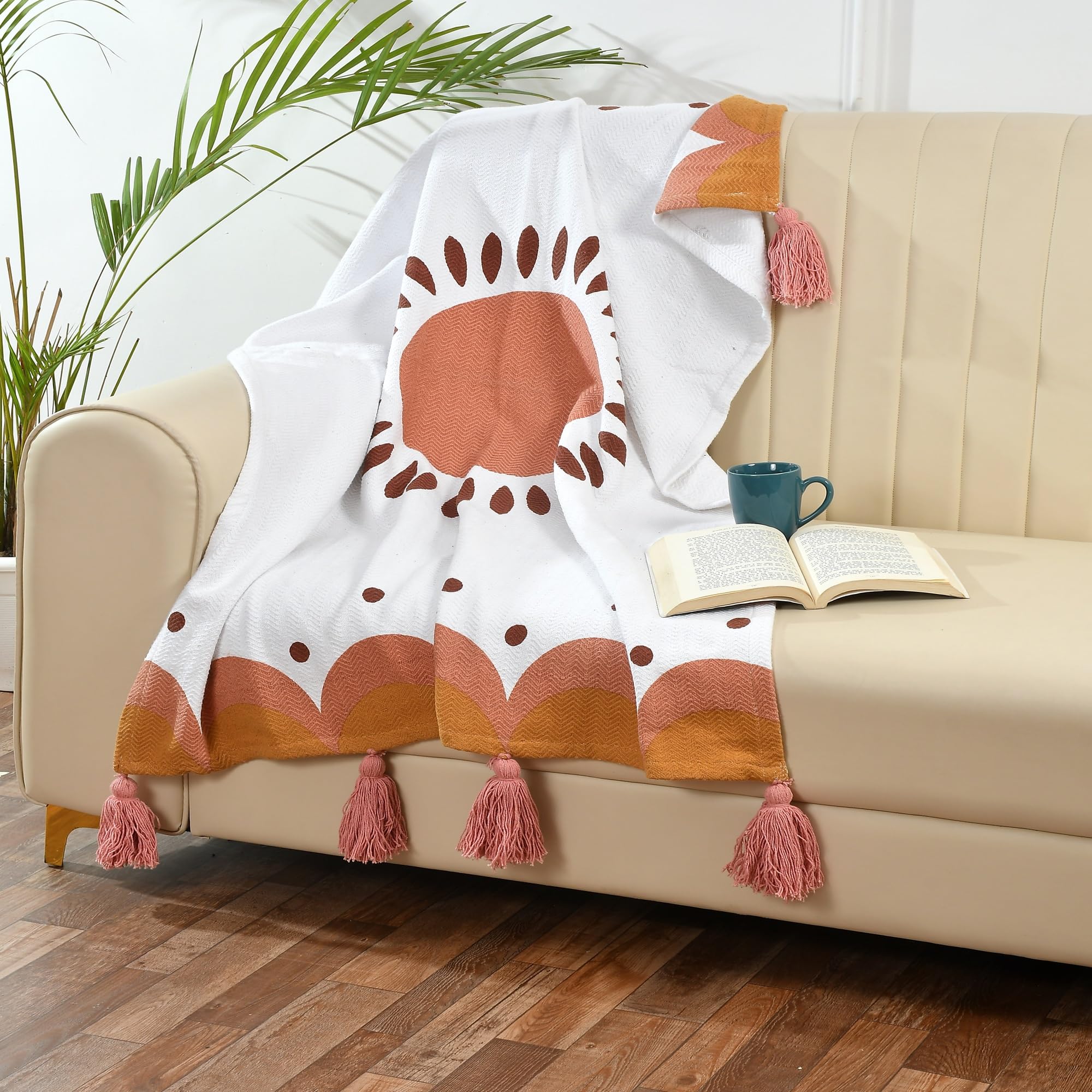 Printed Cotton Throw | Ideal for Your Home, Living Room, Sofa, Chair, Picnic & Used for Gift | 100X125 cm-image-41
