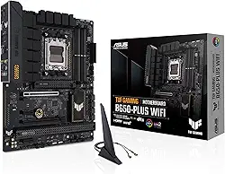 ASUS Placa mãe TUF GAMING B650-PLUS WIFI AMD B650 AM5 Ryzen™ Desktop 9000 8000 e 7000 ATX, 14 estágios de energia, PCIe® 5.0 M.2, memória DDR5, WiFi 6 e Ethernet de 2,5 GB, suporte USB4® Aura Sync