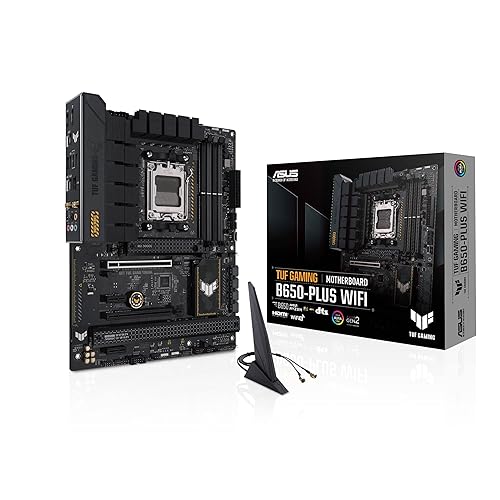 ASUS TUF GAMING B650-PLUS WIFI AMD Ryzen AM5 ATX motherboard, 14 power stages, PCIe 5.0 M.2 support, DDR5 memory, WiFi 6 and 2.5 Gb Ethernet, USB4 support and Aura Sync - ATX - TUF GAMING B650-PLUS WIFI