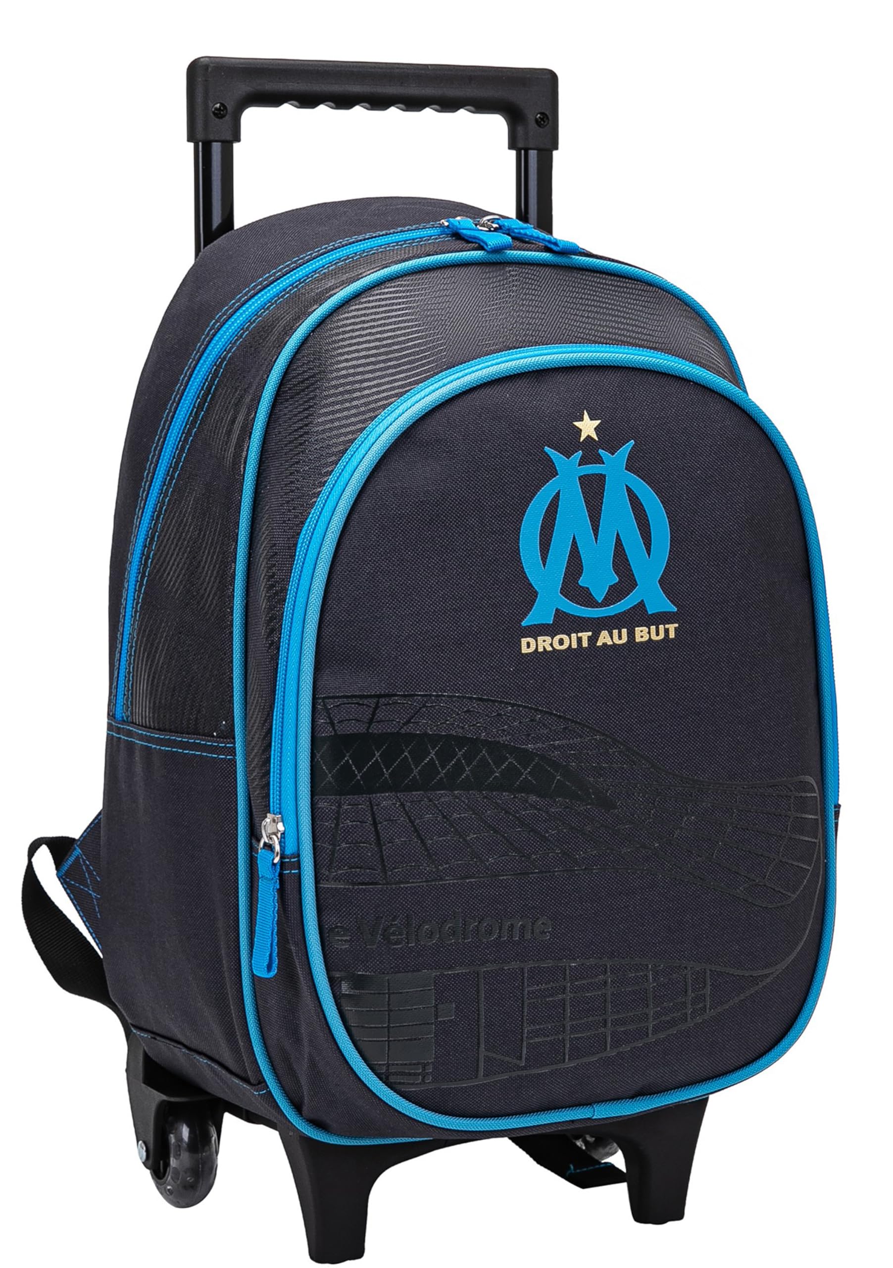 OLYMPIQUE DE MARSEILLE Sac à Dos Scolaire à roulettes Om - Collection Officielle
