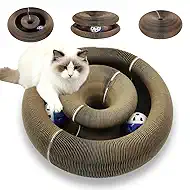 Old Version Magnetic Magic Organ Cat Scratcher Toy, Extra-Thick & Large Cardboard Cat Scratching Board Toy with Bell Ball, Interactive Enrichment Toy for Indoor Cats & Kittens