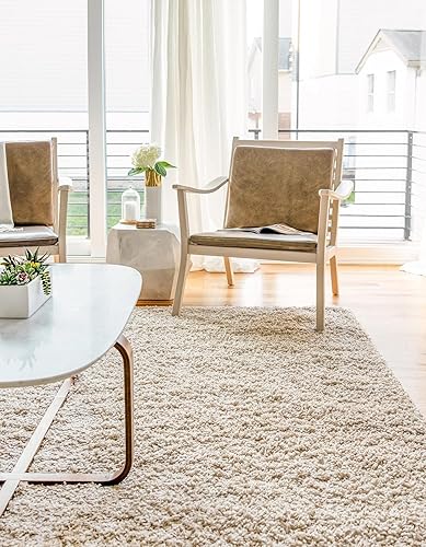 Miniatura 8 de Unique Loom Solid Shag Collection - Alfombra de área (5 pies 3 pulgadas x 8 pies, rectangular, gris pardo)
