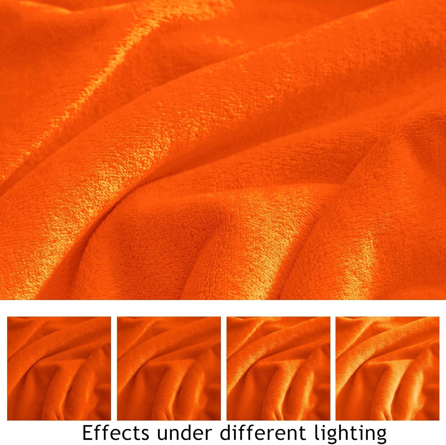 KMUSET Fall Throw Blanket Orange Fleece Throw 50 X 60 inches - Super Soft Cozy Lightweight for Sofa, Bed - Image 8
