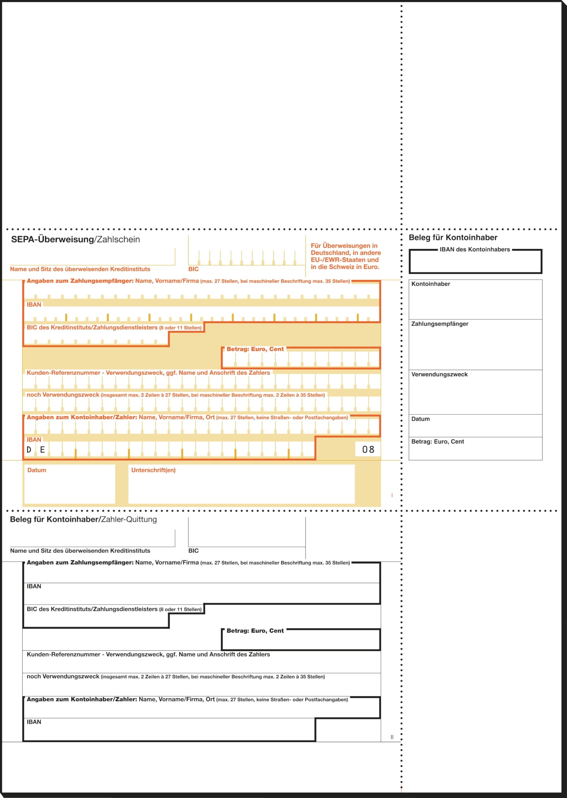 SIGEL ZV572 SEPA-Überweisungen, A4, 250 Blatt, Überweisungsträger / Zahlschein, mit gratis Beschriftungsvorlage