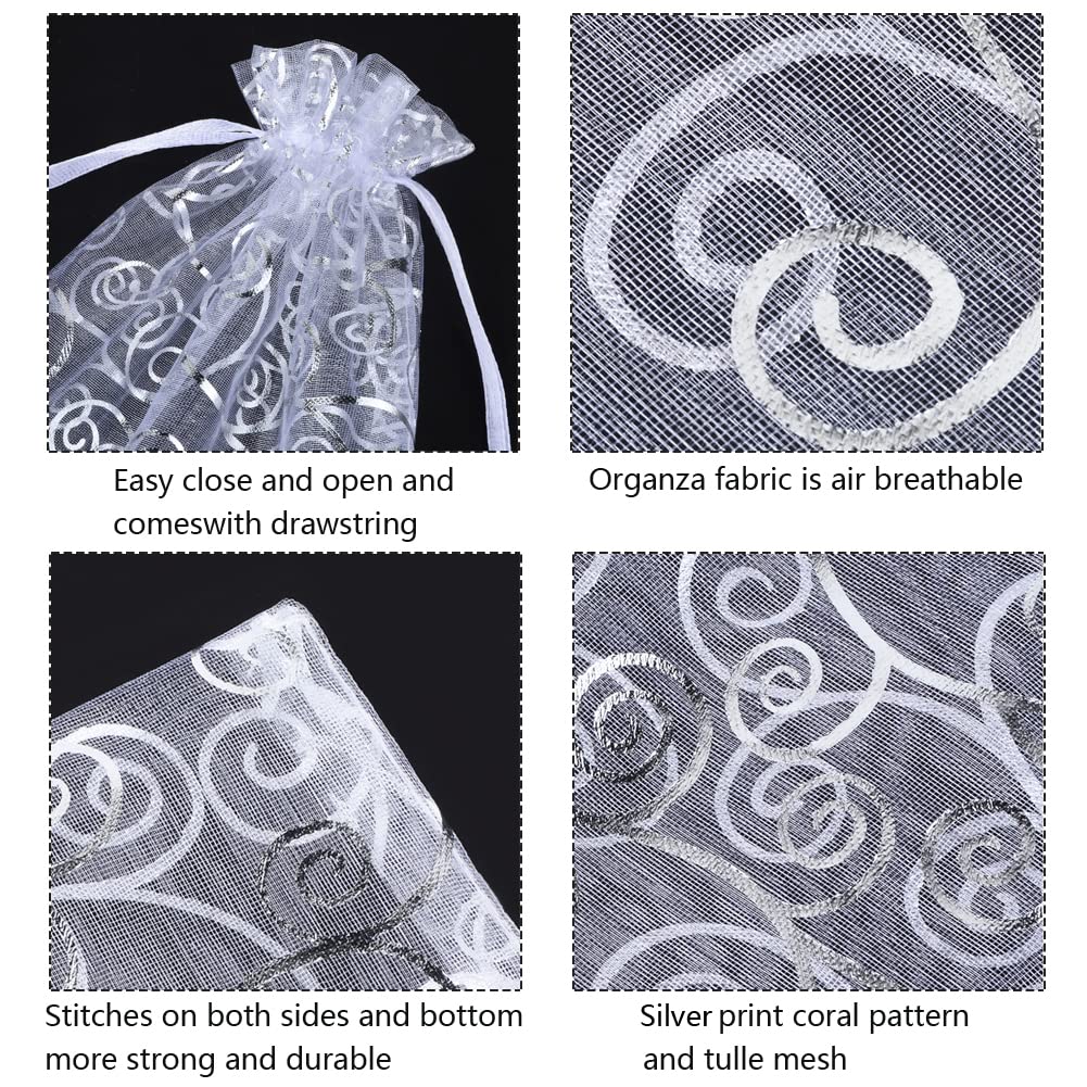 Sacchetti Organza 10x15 Cm Jonami - 100 Pezzi Per Confetti Matrimonio, Bomboniere E Regali - Foto 13