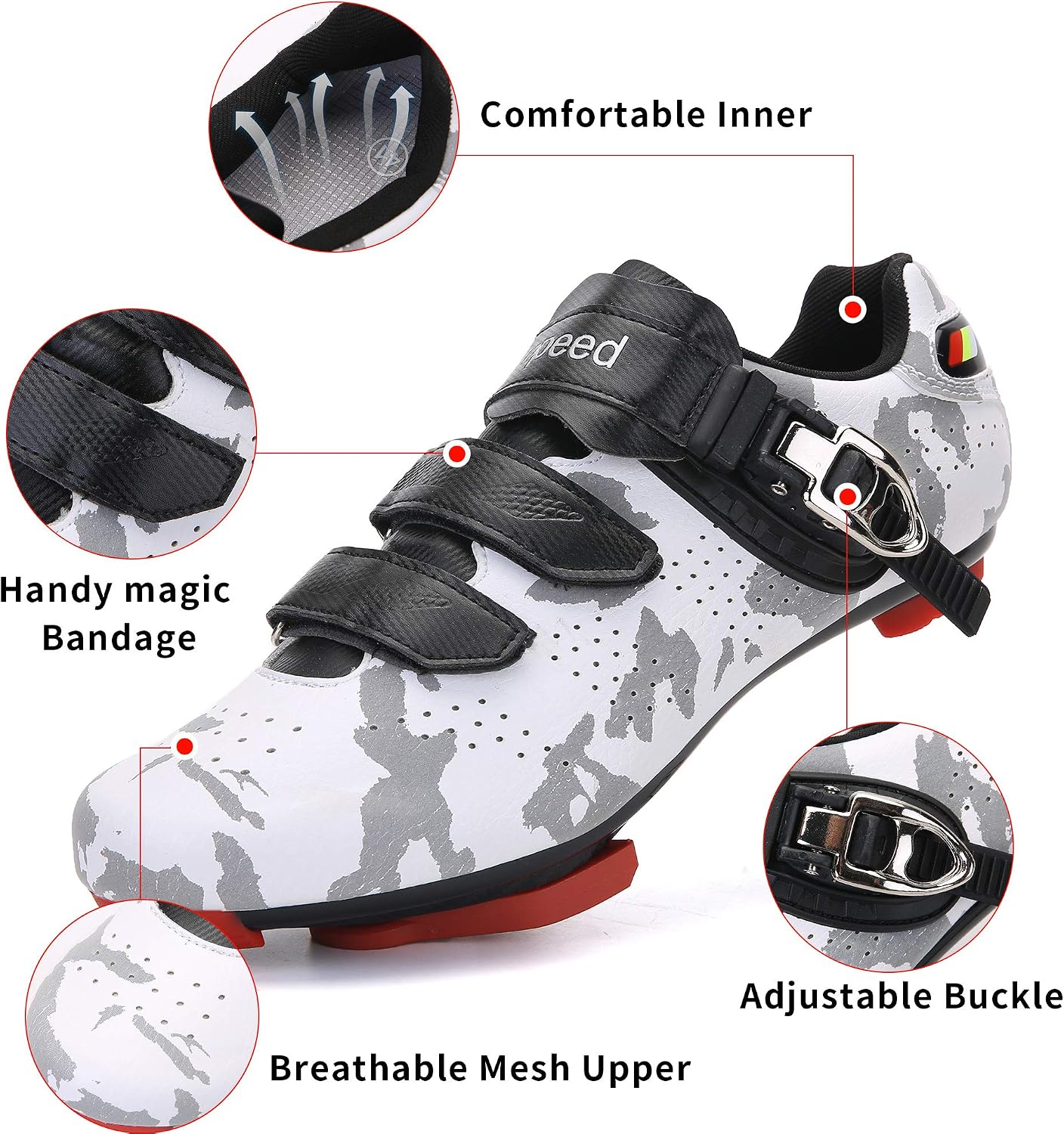 Unisex Cycling Shoes Compatible with pelaton Indoor Road Bike Riding Shoes for Men and Women Delta Cleats Clip Outdoor Pedal thumbnail