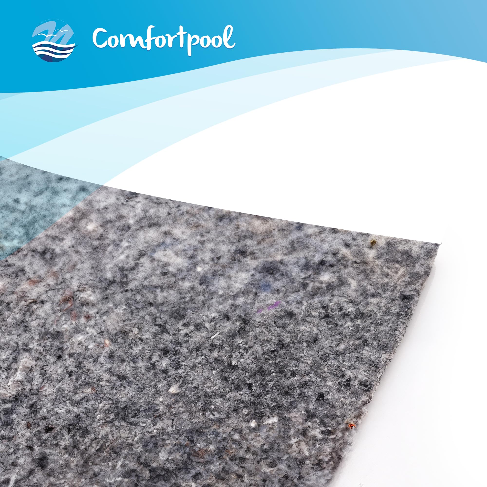 Feutre de Sol pour Piscine Comfortpool | Dimensions de Piscine 450 x 220 cm | 200 g/m² | sous-Tapis | Protection et Isolation du Fond de Piscine | sous-Couche de Piscine | Bâche de Sol