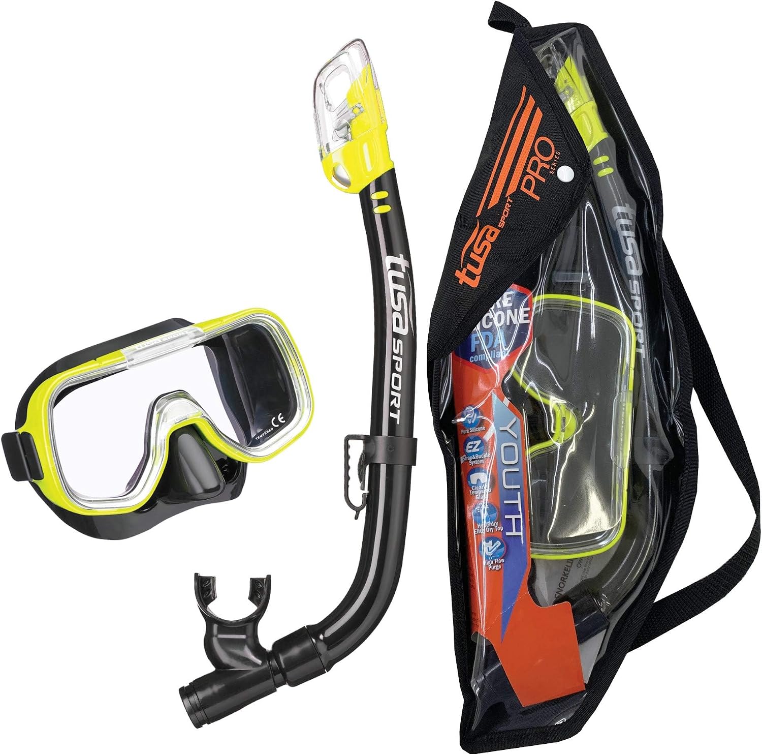 TUSA Sport Youth Mini-Kleio Mask and Dry Snorkel Combo Set